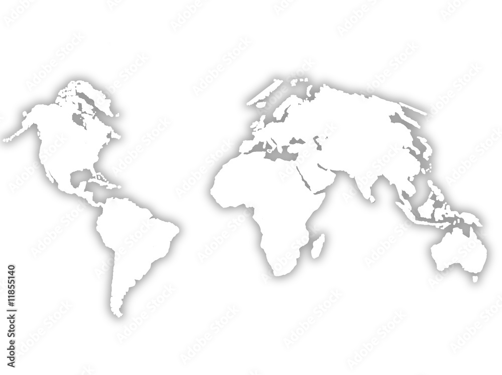 World Map isolated on white