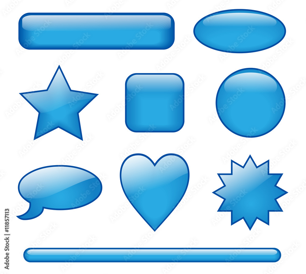 Gel Buttons (various shapes) (blue)