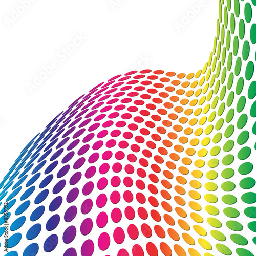 3D retro halftone dots forming a wavy background.