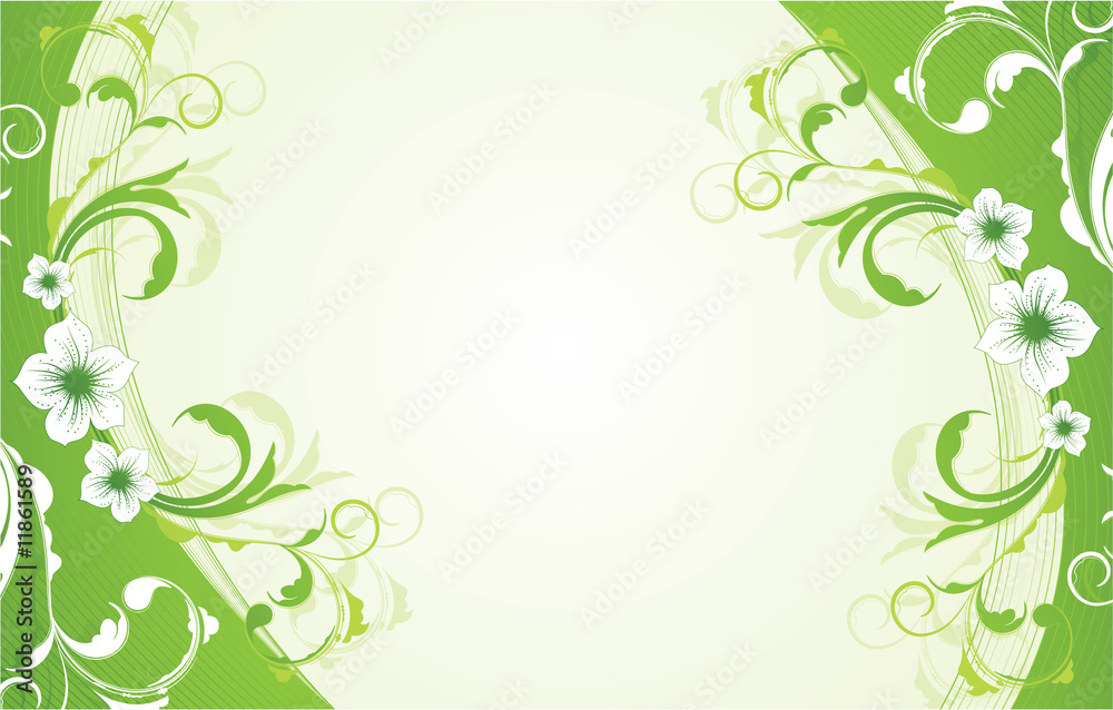 abstract illustration of a floral background with lots of leaves