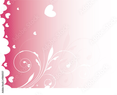 abstract illustration of a floral background with hearts