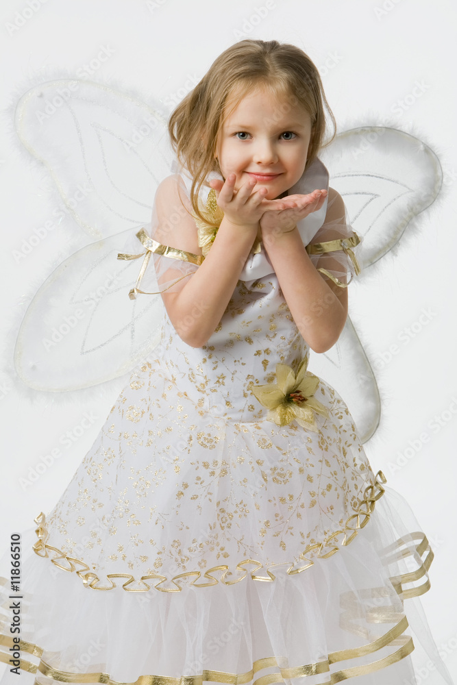 little girl in beautiful dress