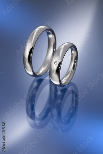white gold wedding ring pair and diamond