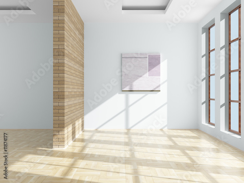 Empty room. 3D image