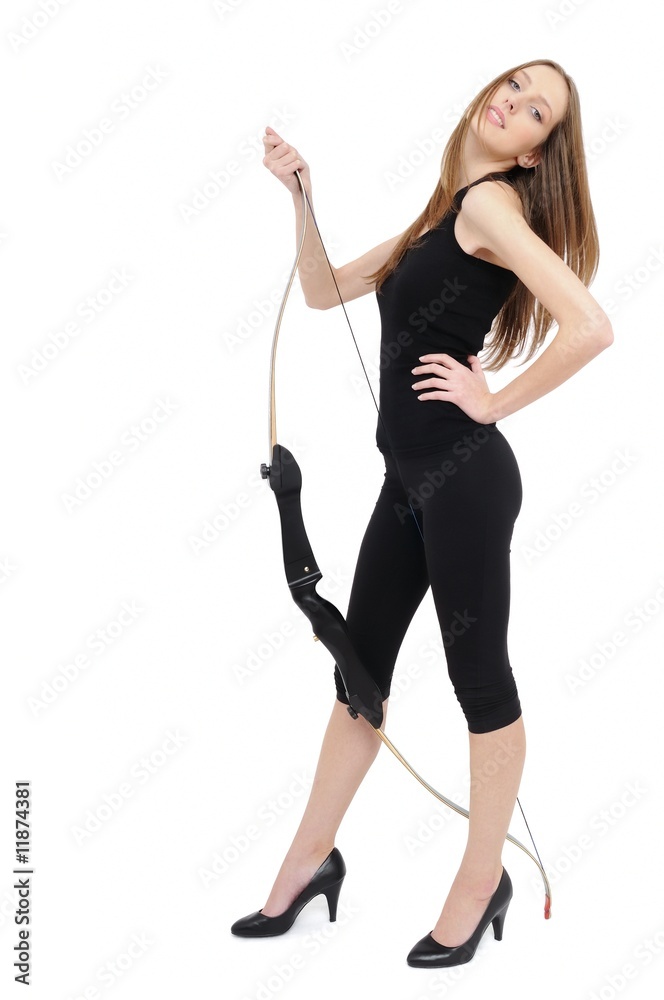 Fototapeta premium Woman holding bow
