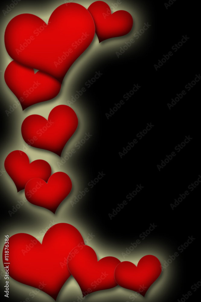 Red hearts background with copy space Red hearts background with copy space