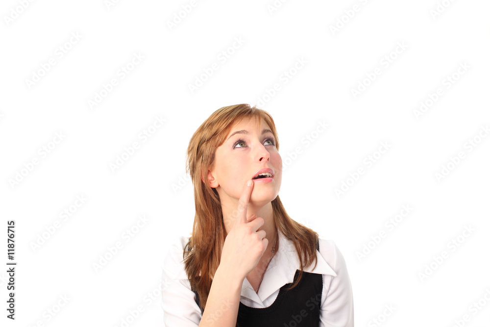 Business woman isolated against white Business woman isolated against white