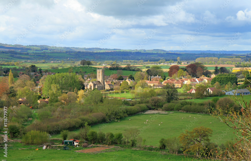 English Rural Landscape and Village