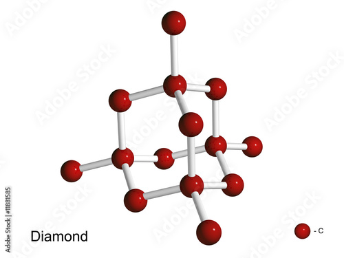 Fototapeta Naklejka Na Ścianę i Meble -  Isolated 3D model of a crystal lattice of diamond