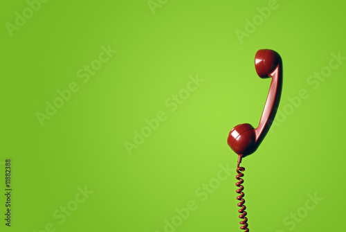 Red office telephone