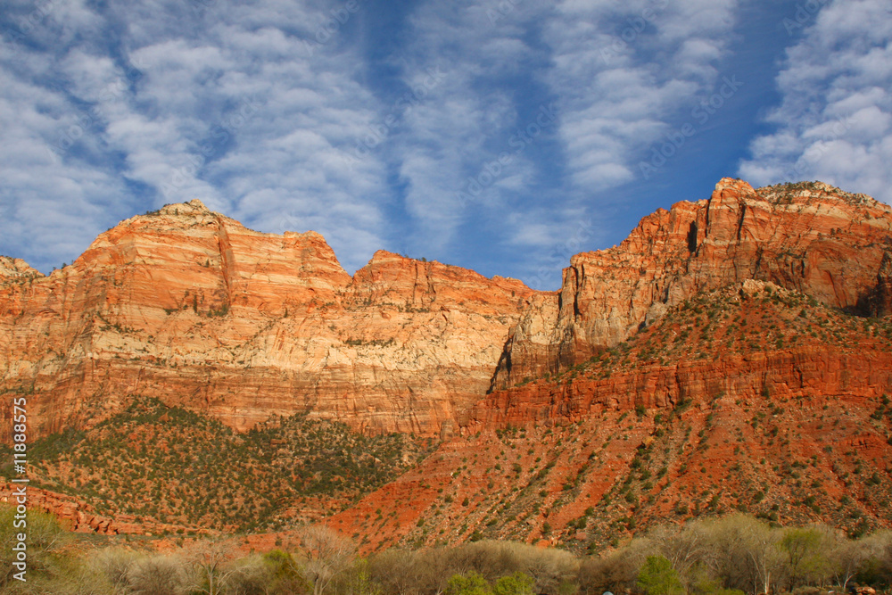 Zion Mountains Striped Clouds