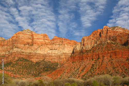 Zion Mountains Striped Clouds