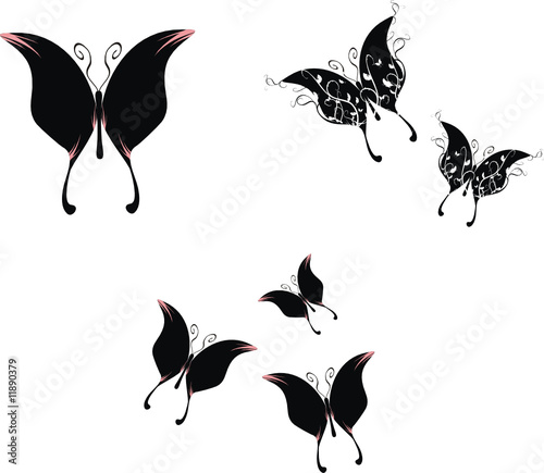 tatuaje mariposas en vector