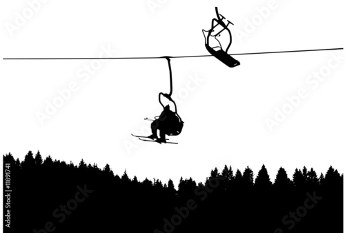 vector of a ski lift