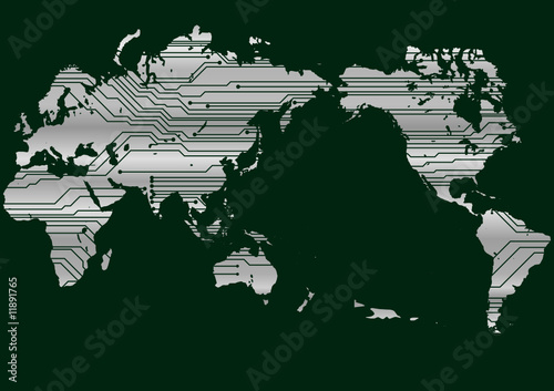 Electric circuit and world map