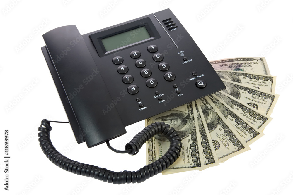 Phone with money on white. See portfolio for similar Images Phone with money on white. See portfolio for similar Images