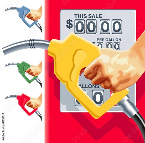 Vector refueling hose and gas station counters