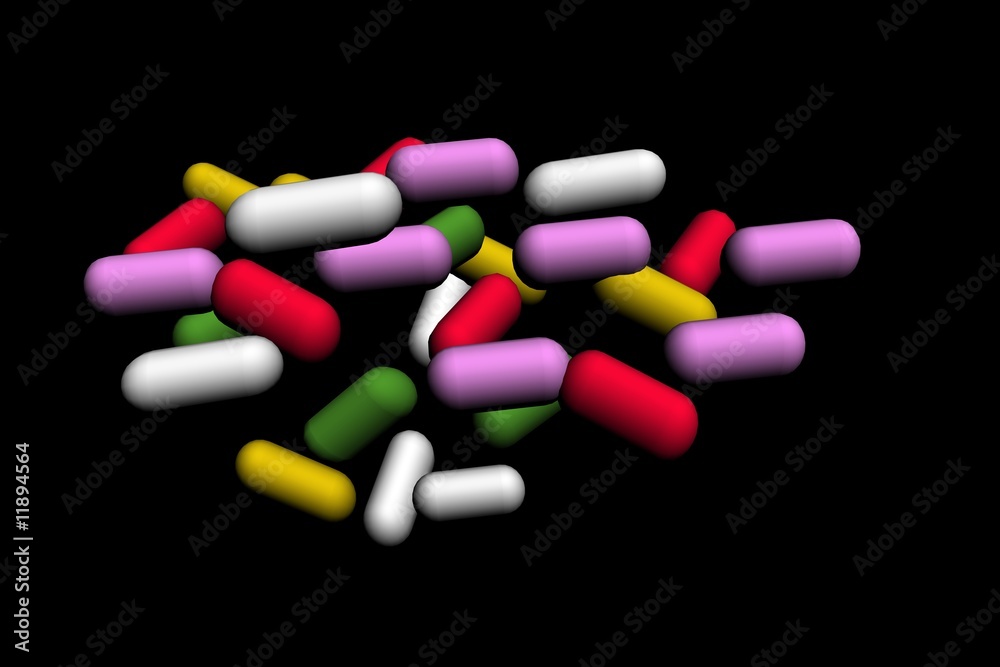 Background made of colorful pills