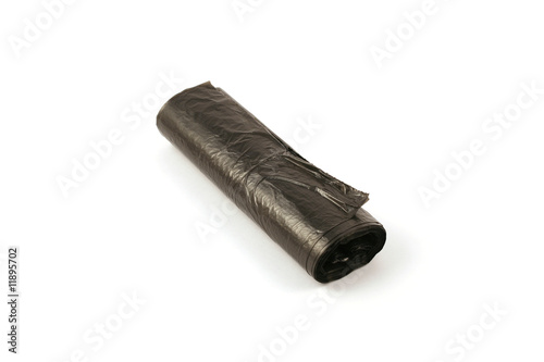 black plastic garbage bag
