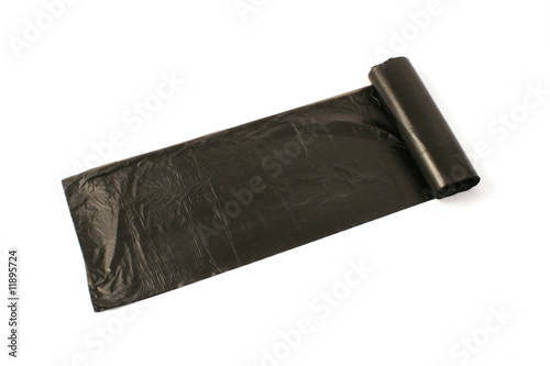 black plastic garbage bag