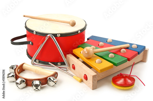 Bild auf Leinwand Musical instruments on white background