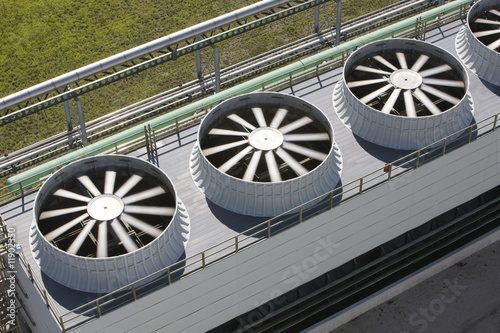 Fototapet Cooling tower at energy plant