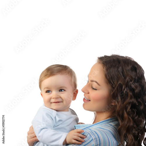 happy mother with son