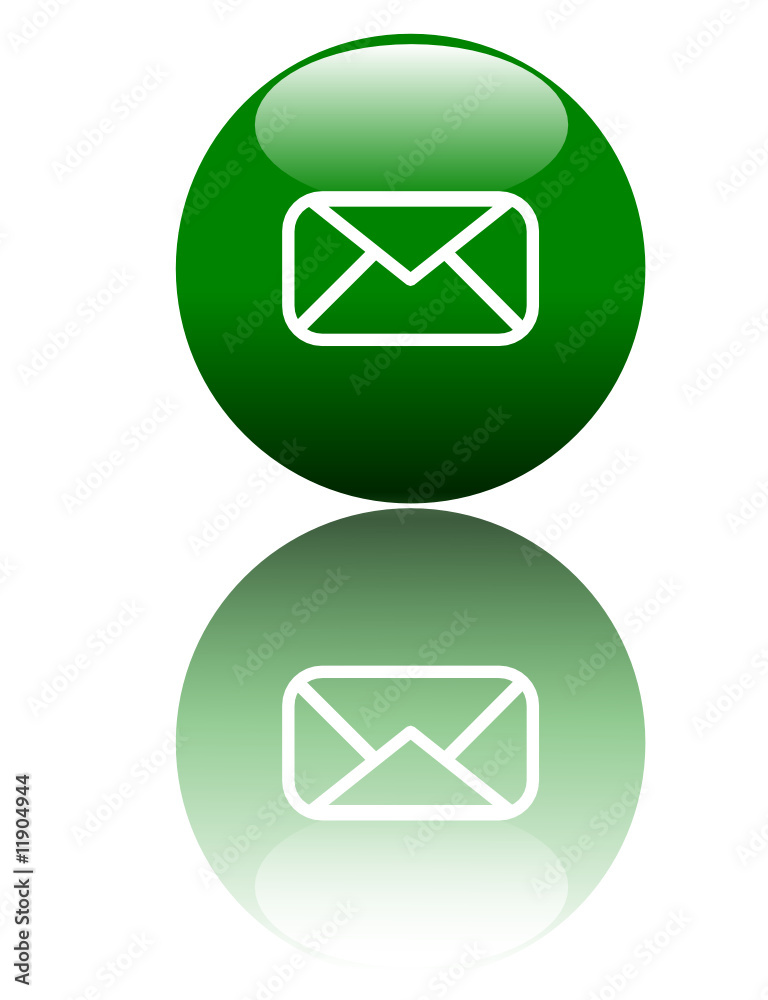 boule 3D mail vert reflet boule 3D mail vert reflet