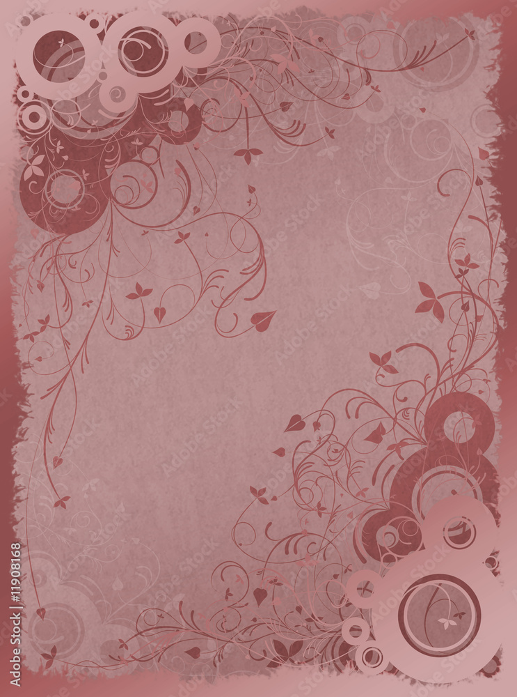 Floral background in red