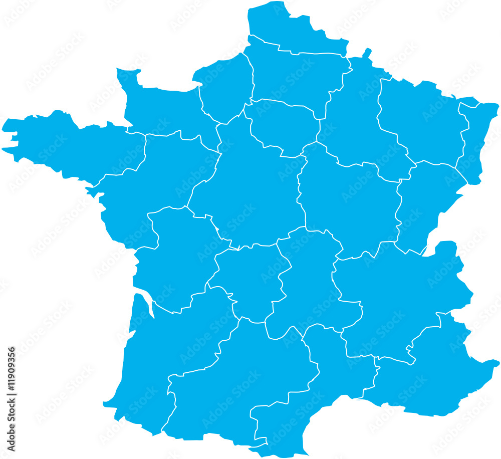 There is a map of France country