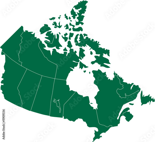 There is a map of Canada country