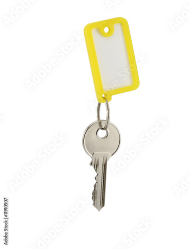 key with blank tag isolated on white
