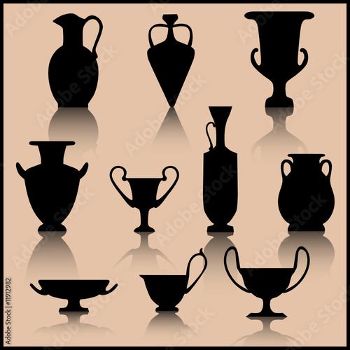 Set of ancient ceramics photo