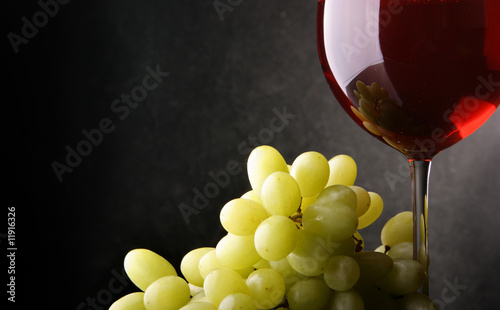 Still-life with grapes and wine photo