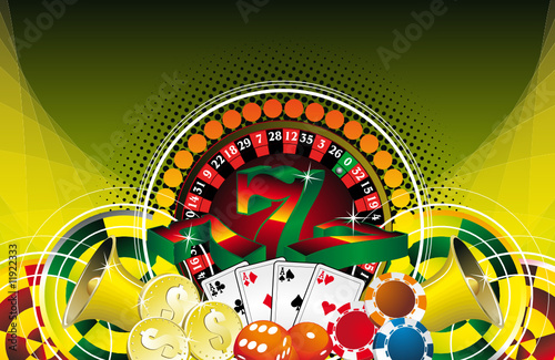 gambling illustration with casino elements (VECTOR)