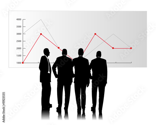 Manager betrachten Umsatzdiagramm