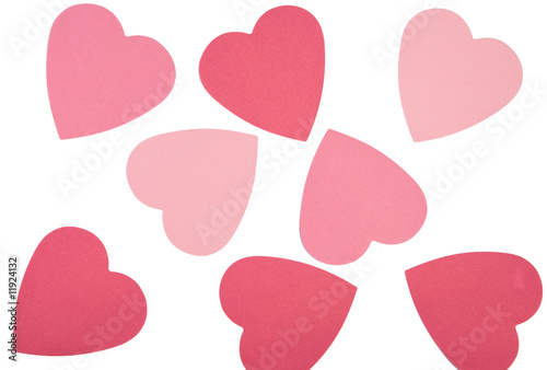 Heart shaped notes on white backround © utflytter