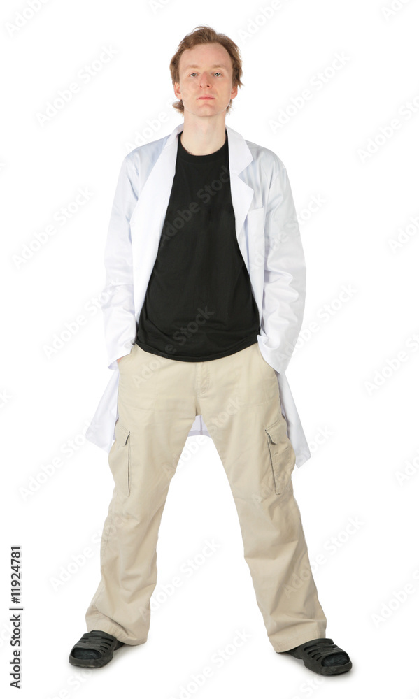 Man in white dressing gown Man in white dressing gown