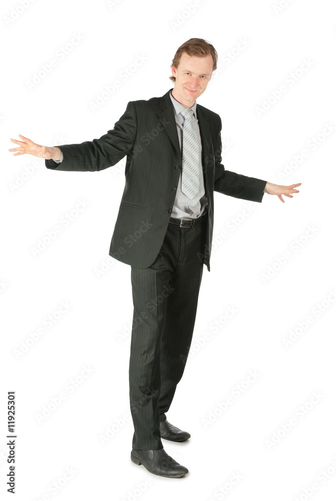 Standing businessman with separated hands Standing businessman with separated hands