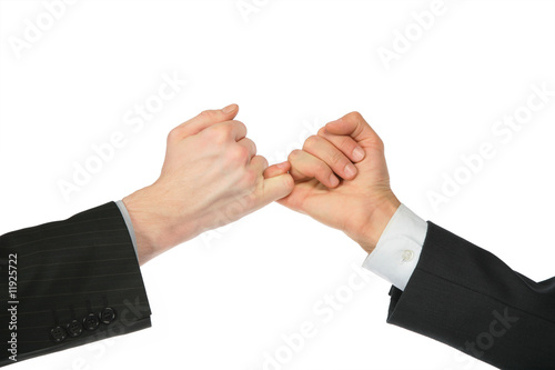 Two hands, coupled by fingers
