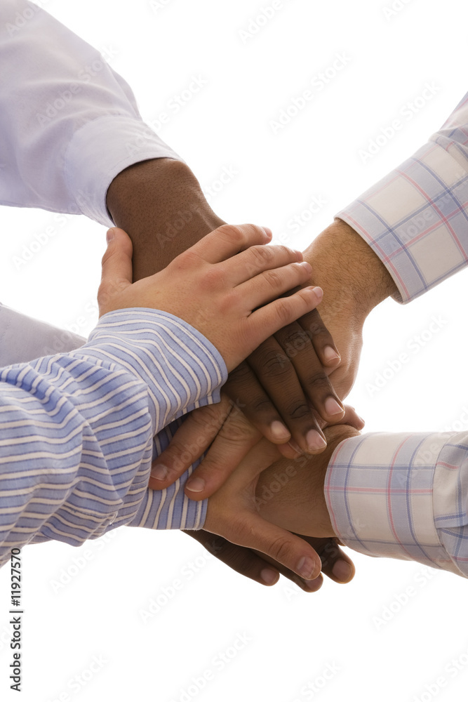 multiracial hands