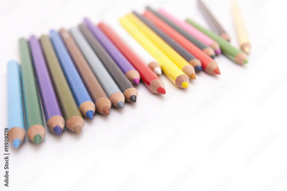 Coloured pencils with copyspace Coloured pencils with copyspace
