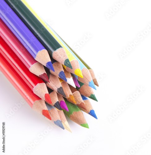 Coloured pencils on white