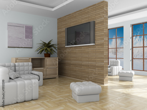 Interior of a living room. ...