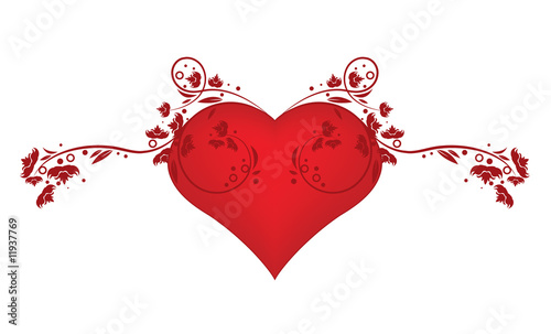 valentine illustration of a heart with floral