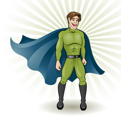 Stickers Superhelden Jonge superheld in actiepose  © serdarduran