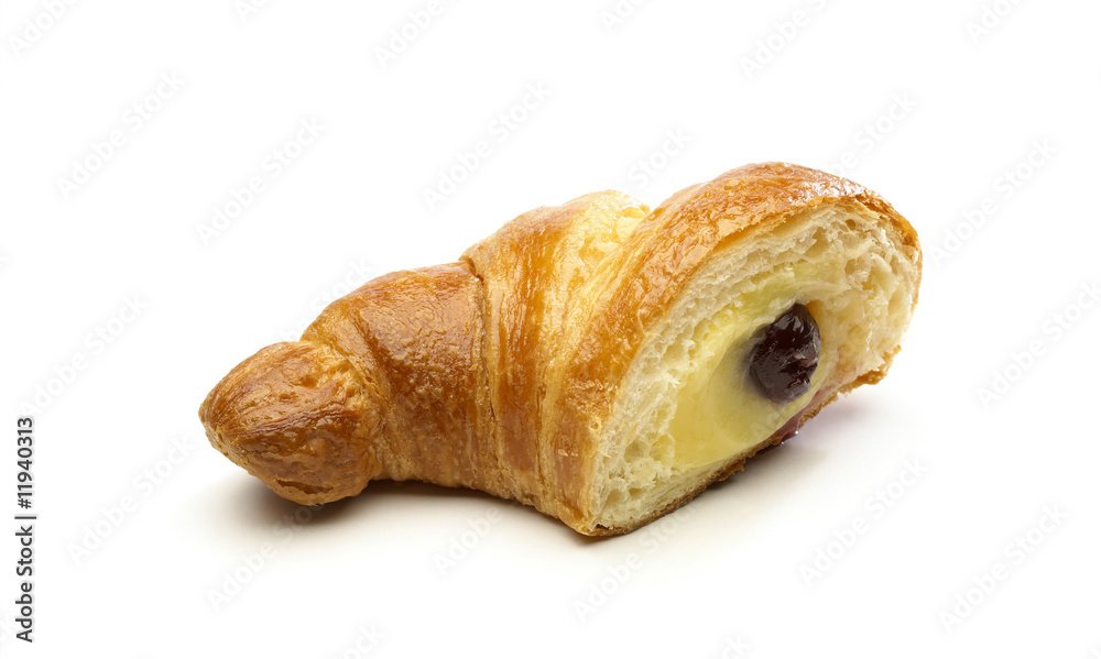 Croissant with black cherry Croissant with black cherry