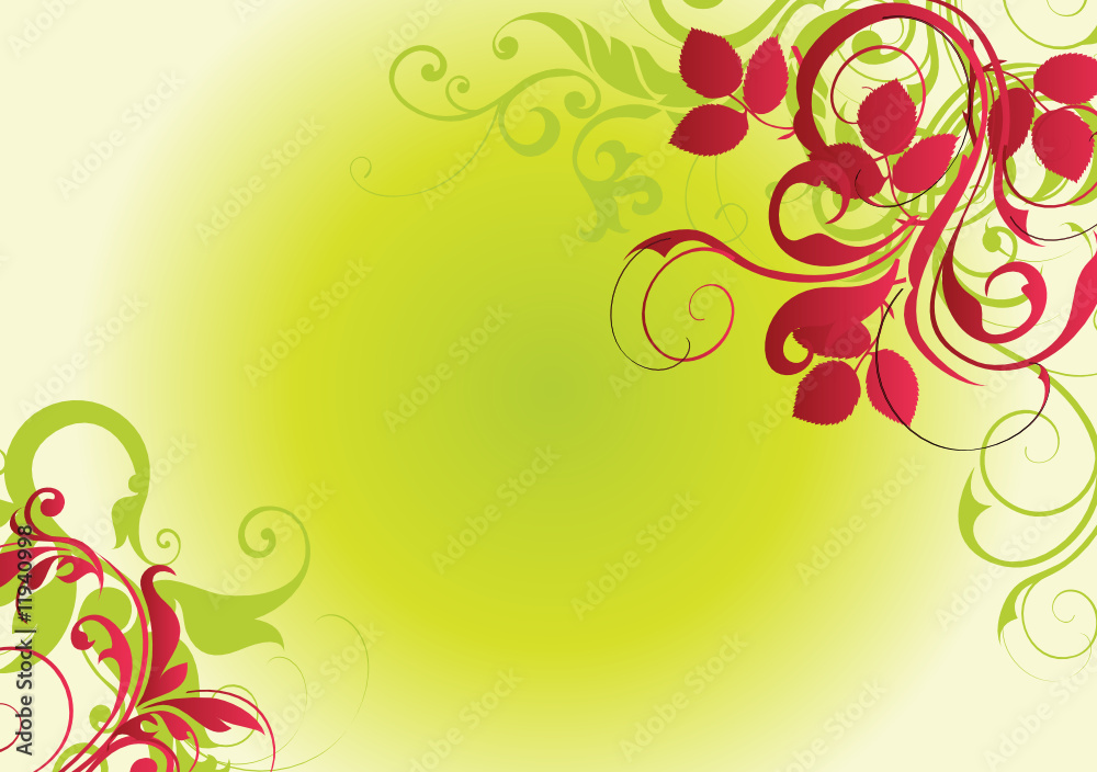fond floral vert et rouge antique fond floral vert et rouge antique