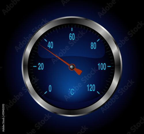 blue metal thermometer