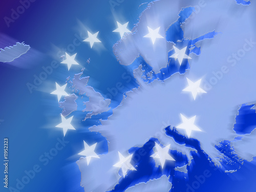 Map of europe with stars